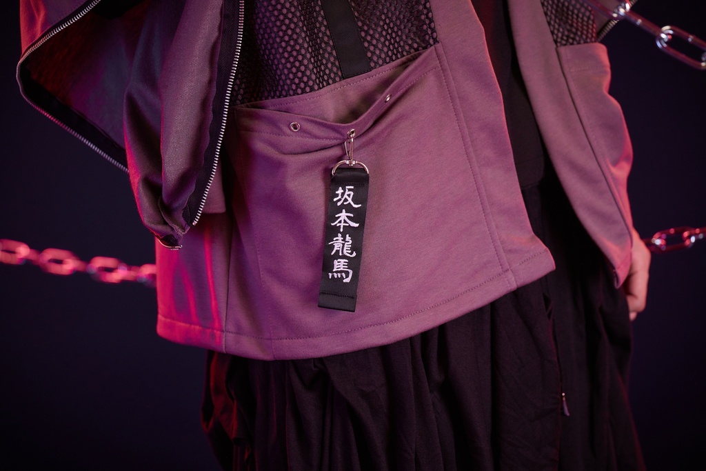 Jillpunk 和風モード 戦国武将物語 幕末の風雲児 坂本龍馬 武将譚 家紋刺繡 フード付き2WAY 和洋折衷 振袖現代羽織 和装ジャケット オリジナル メンズ レディー カッコいい おしゃれ 男女兼用ファッション