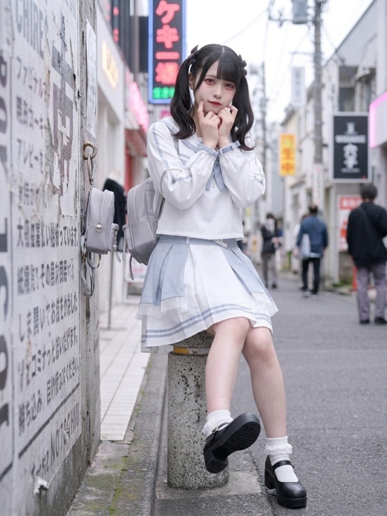 Jillpunk天使界隈 水色系統 jk制服 アクアメモリー 蝶ネクタイ付き 取り外し可能な袖 2WAYセーラー服 ハイウェスト プリーツスカート スポーティーセット2点 オリジナル おしゃれ ファッション 原宿系