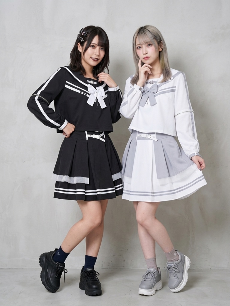 Jillpunk天使界隈 水色系統 jk制服 アクアメモリー 蝶ネクタイ付き 取り外し可能な袖 2WAYセーラー服 ハイウェスト プリーツスカート スポーティーセット2点 オリジナル おしゃれ ファッション 原宿系