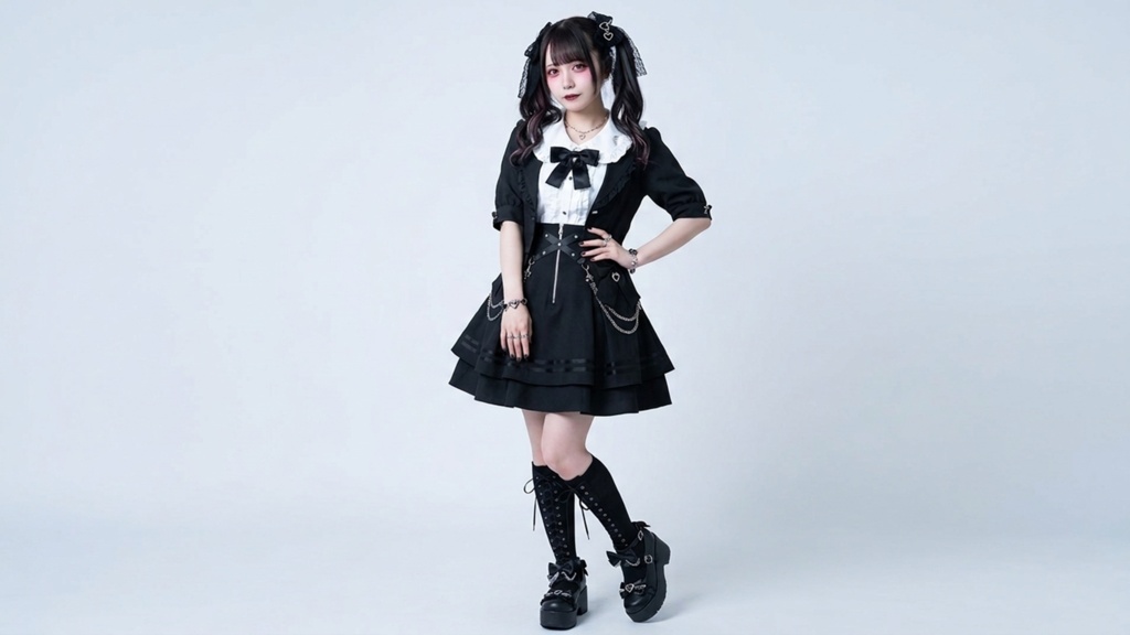 Jillpunk 量産型 地雷系 水色系統 ロリータ 天使のキス ハイウエスト リボン 鎖チェーン付き ジップアップ ショートスカート オリジナル 姫系 可愛いファッション 天使界隈 サブカル
