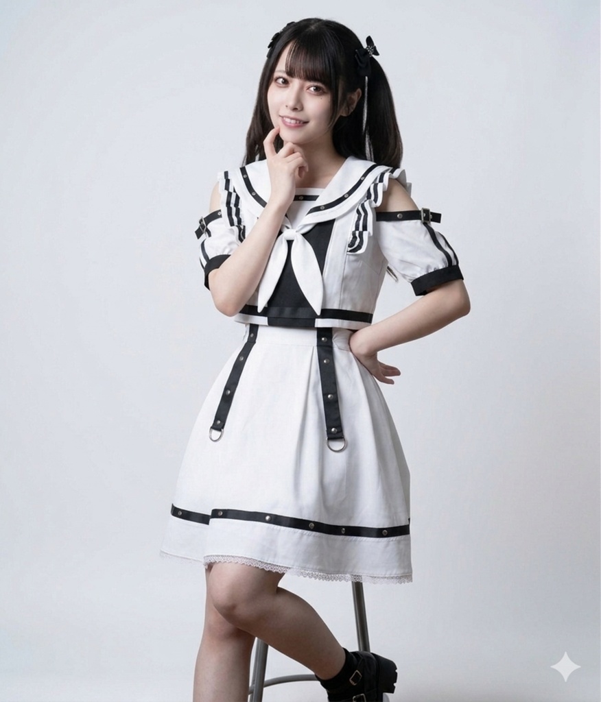 Jillpunk ヤンキーJK サブカル 制服 プレッピー ビタースウィート学園 三角タイの付き 肩出し セーラー服 重ね着風 ダブルブレスト ワンピース半袖ドレス オリジナル おしゃれ ガーリー感