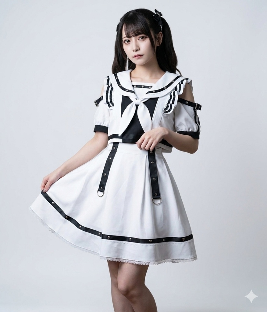Jillpunk ヤンキーJK サブカル 制服 プレッピー ビタースウィート学園 三角タイの付き 肩出し セーラー服 重ね着風 ダブルブレスト ワンピース半袖ドレス オリジナル おしゃれ ガーリー感
