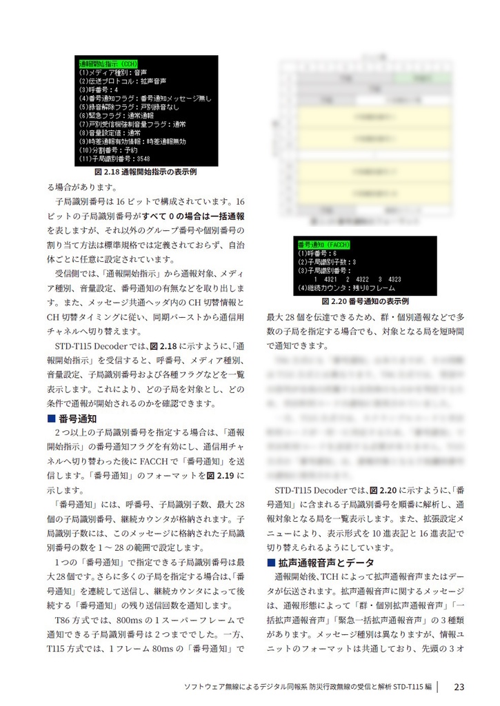 ソフトウェア無線によるデジタル同報系 防災行政無線の受信と解析 (STD-T115編)