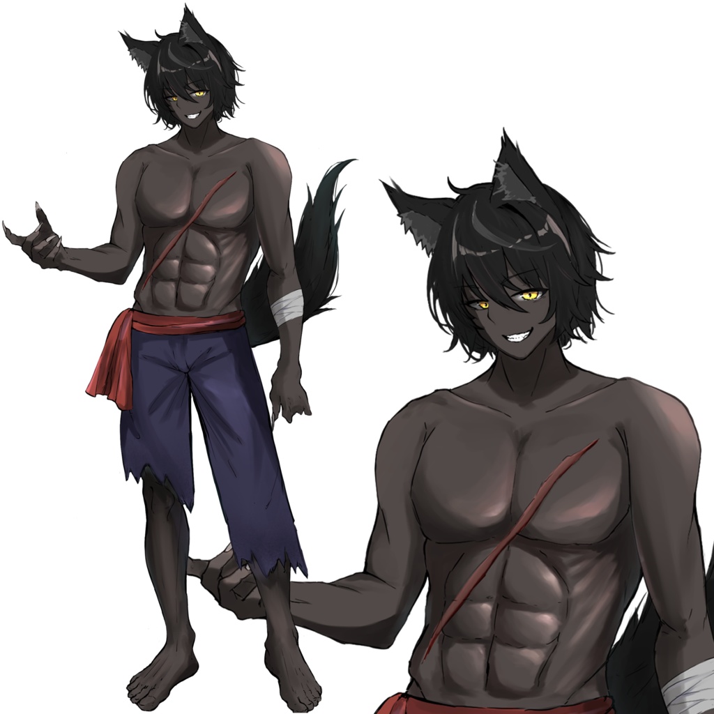 TRPG用全身立ち絵「獣人」