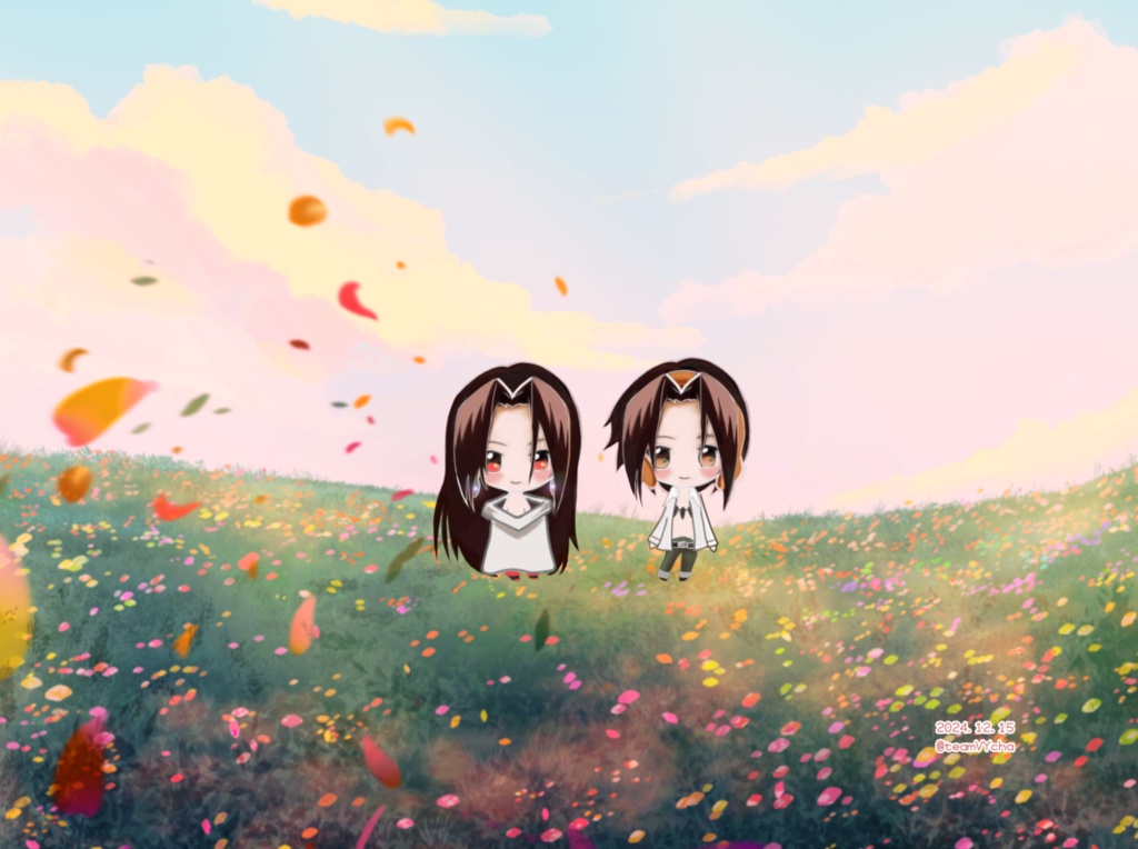 春のコミューンで待つハオと葉のブランケット［匿名配送］