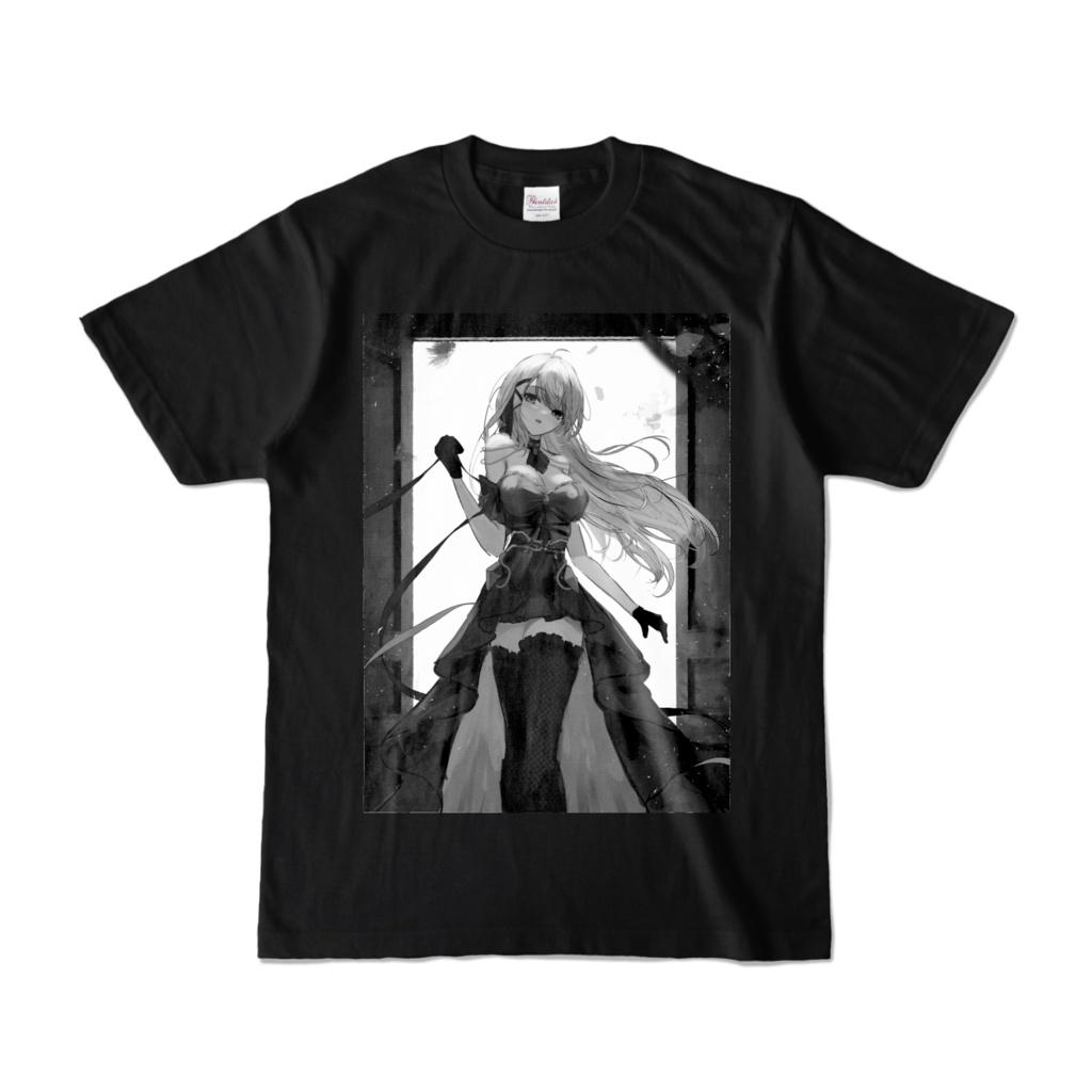 白織玖歌:カラーTシャツ<S/M/L/XL 黒only>