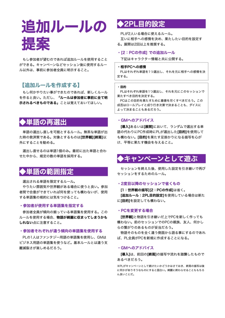 即興TRPG「混沌奇話(カオステール)」