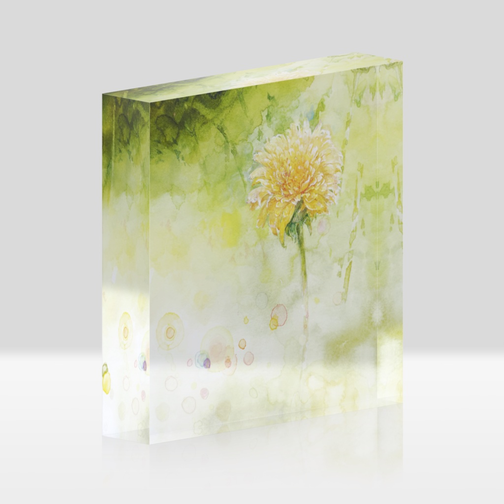 蒲公英のアクリルブロック クリア ホワイト Hirotoshi Kanou Shop Booth