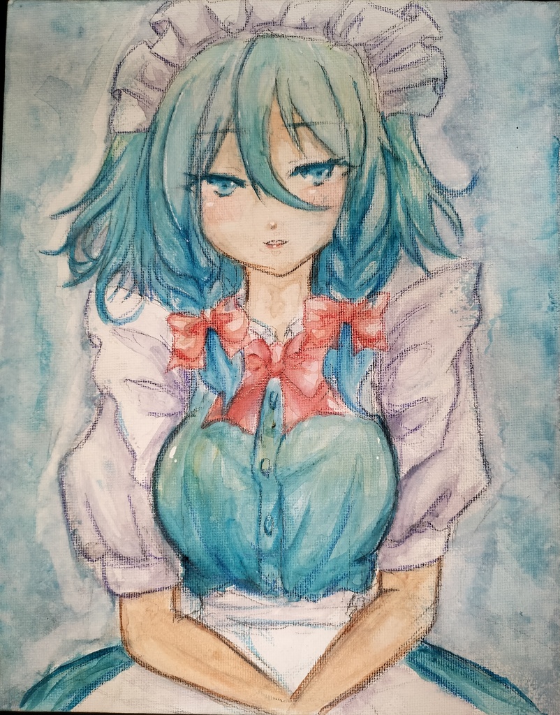水彩イラスト 十六夜咲夜(254mm×203mm)