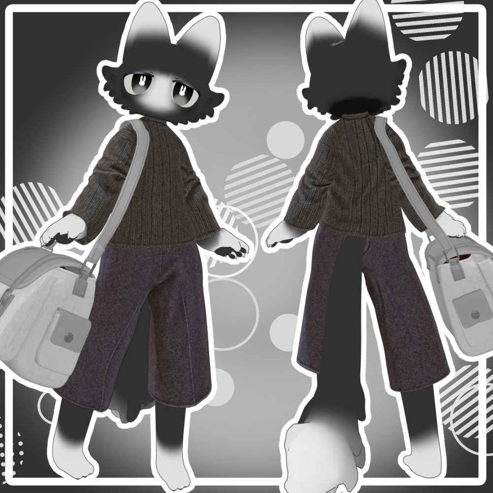 【無料】白い手袋の黒猫テクスチャ