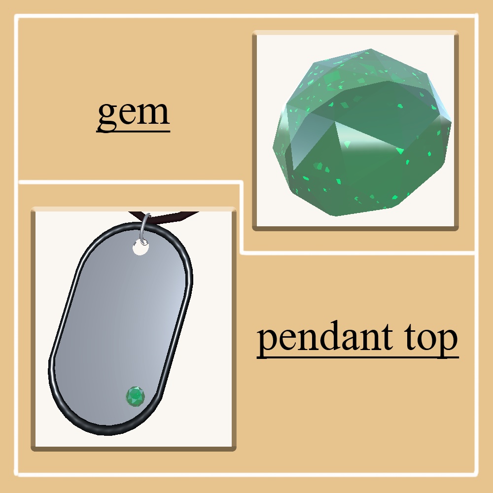 〚VRChat想定〛Free Message Dog Tag Necklace 【3Dモデル】