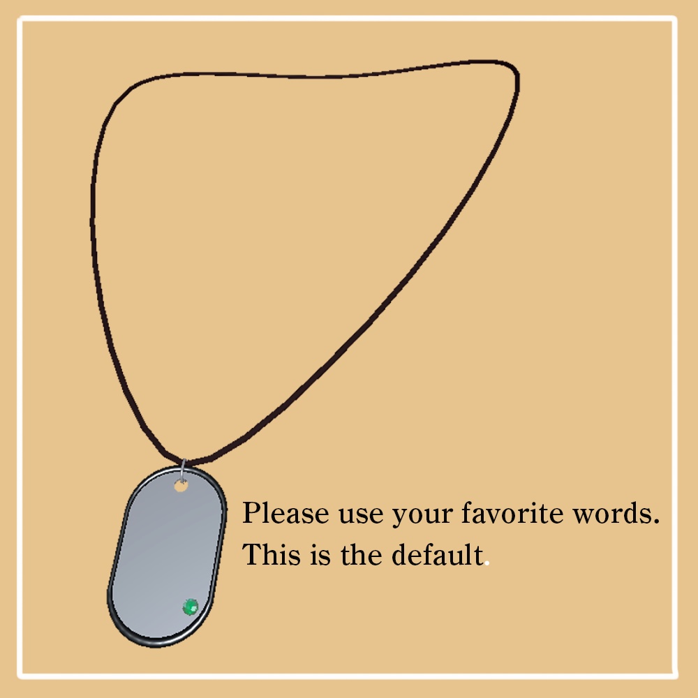 〚VRChat想定〛Free Message Dog Tag Necklace 【3Dモデル】