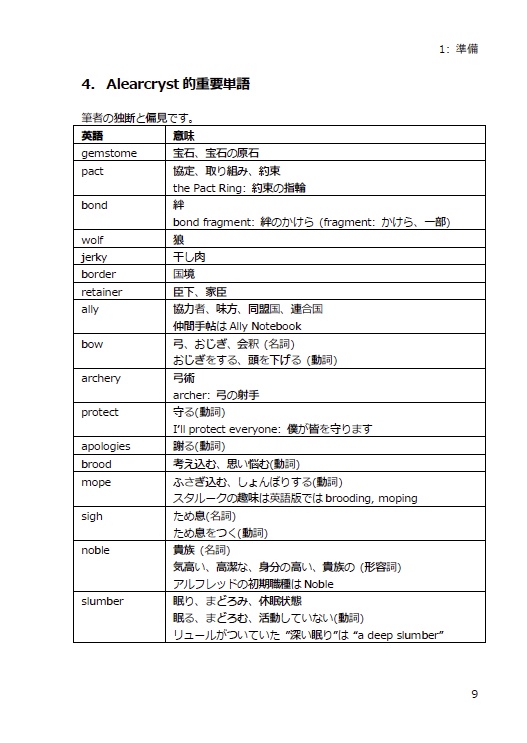 Alearcrystで英語を勉強する本