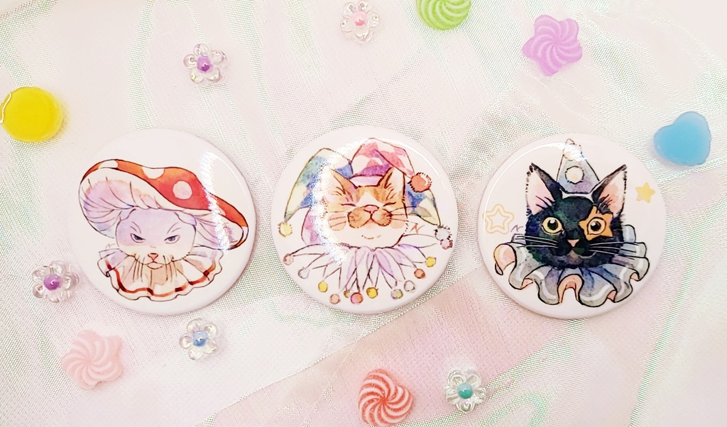 ネコ缶バッチ