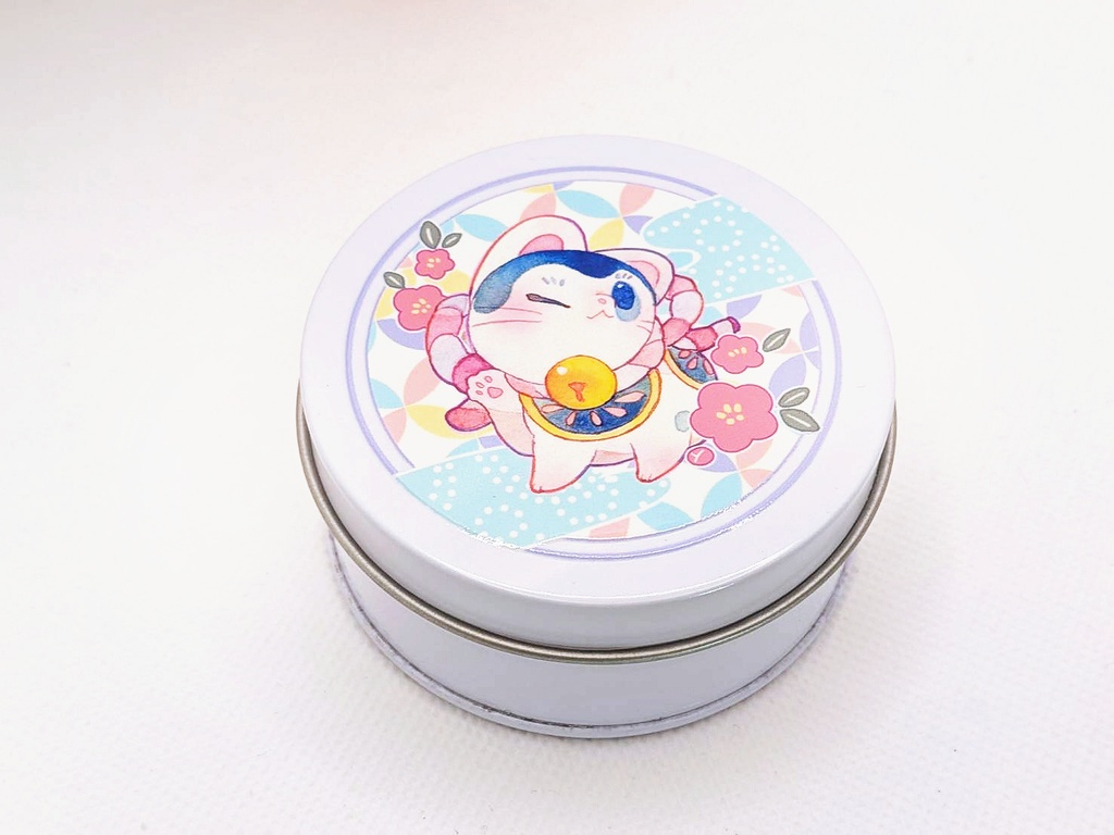 張り子犬シール缶