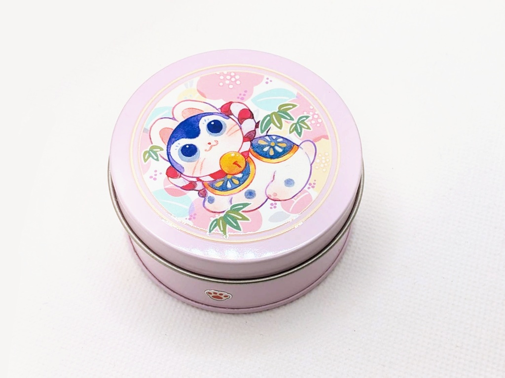 張り子犬シール缶