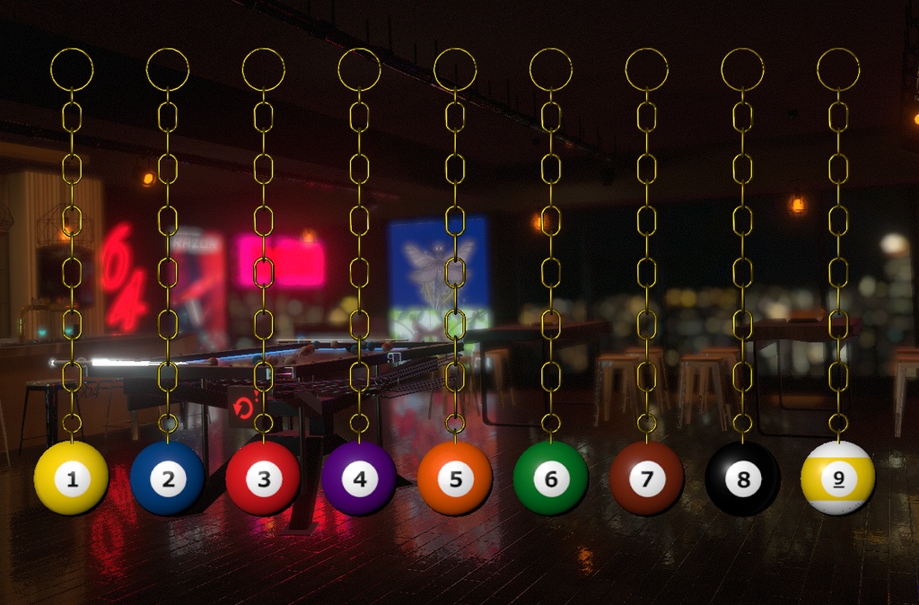 ビリヤード イヤリング(無料版あり)