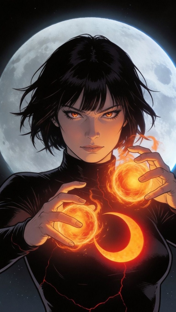 Moon Fire Ninja – 3 Wallpaper Set | 4K Mobile Wallpapers (9:16)