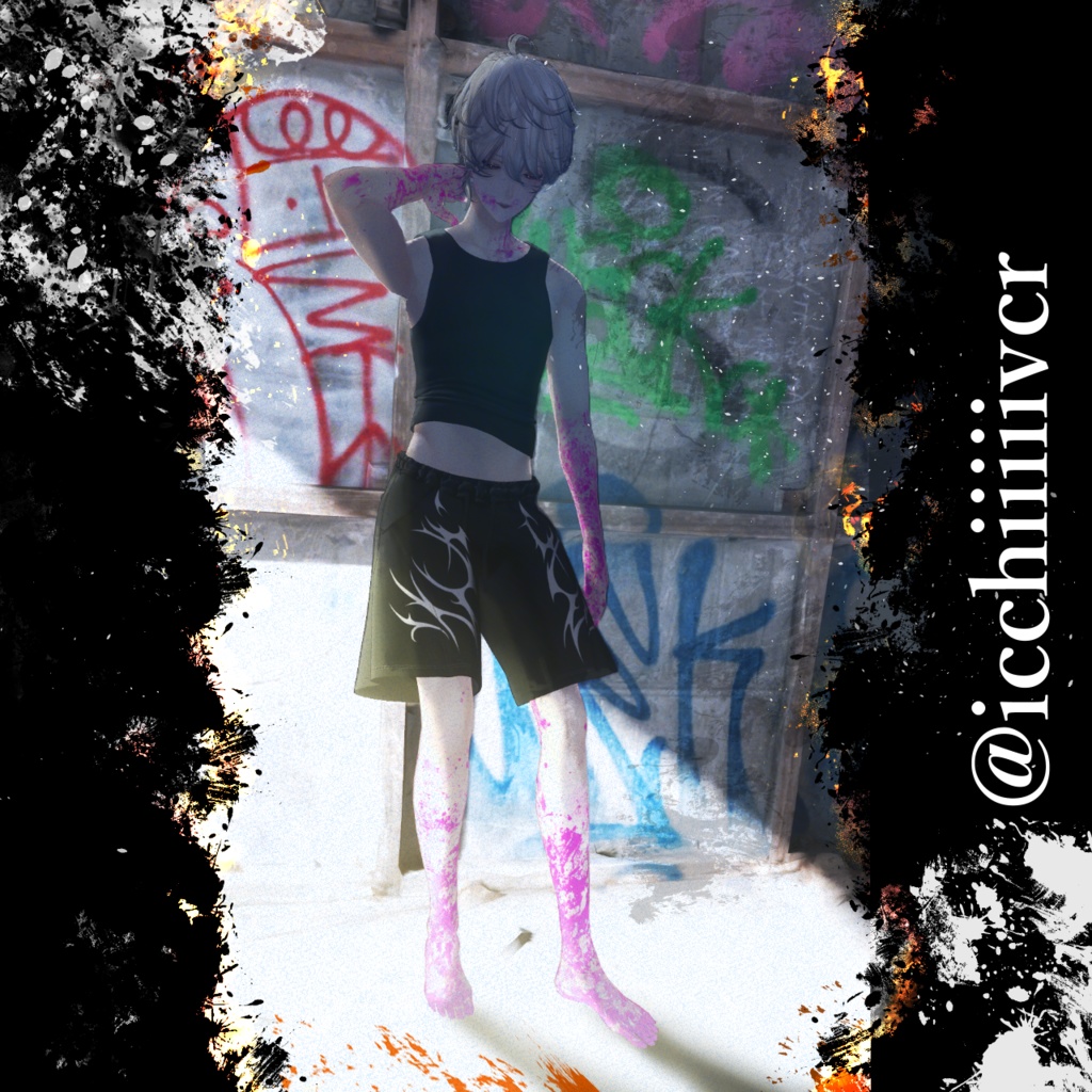 【斑霞専用/無料あり】Material error ink texture(しぶきテクスチャ)