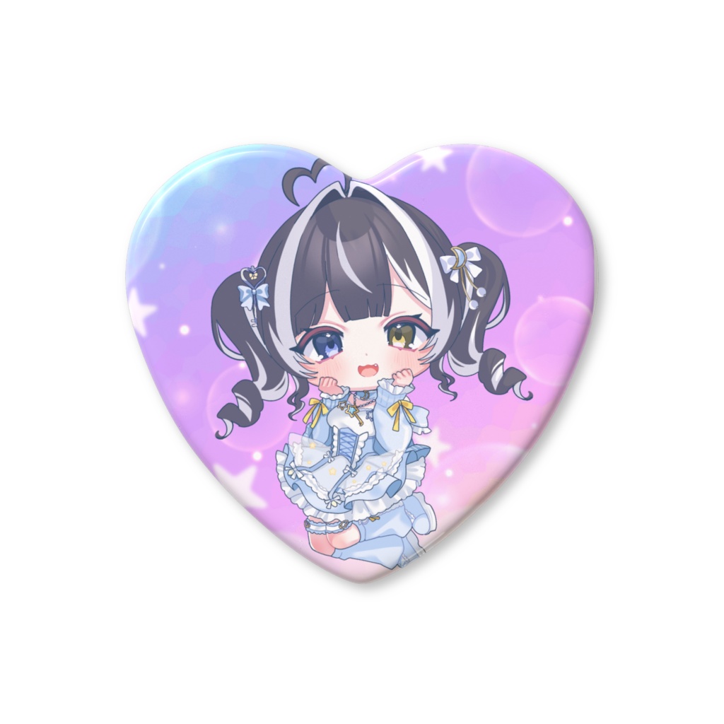 ハート缶バッジ(ミニキャラ)