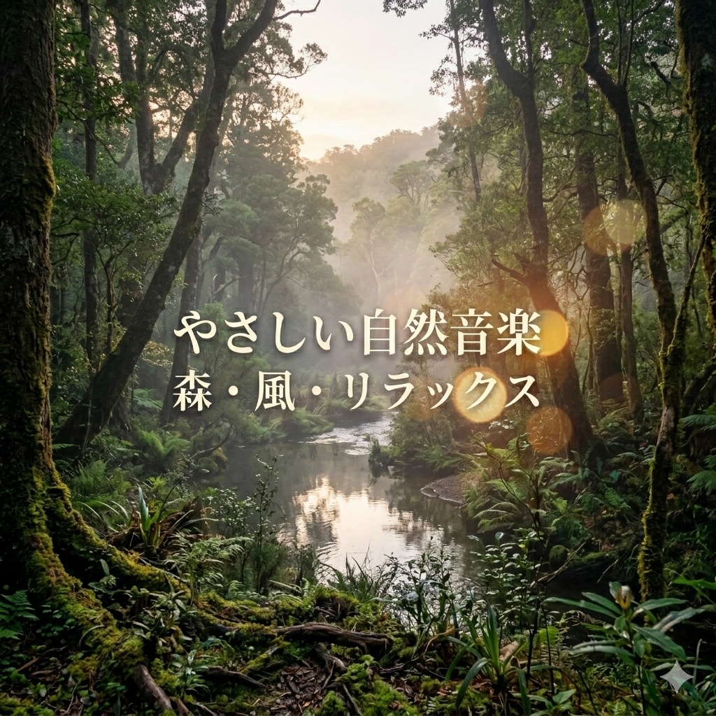 著作権フリー やさしい自然音楽 森 風 リラックス