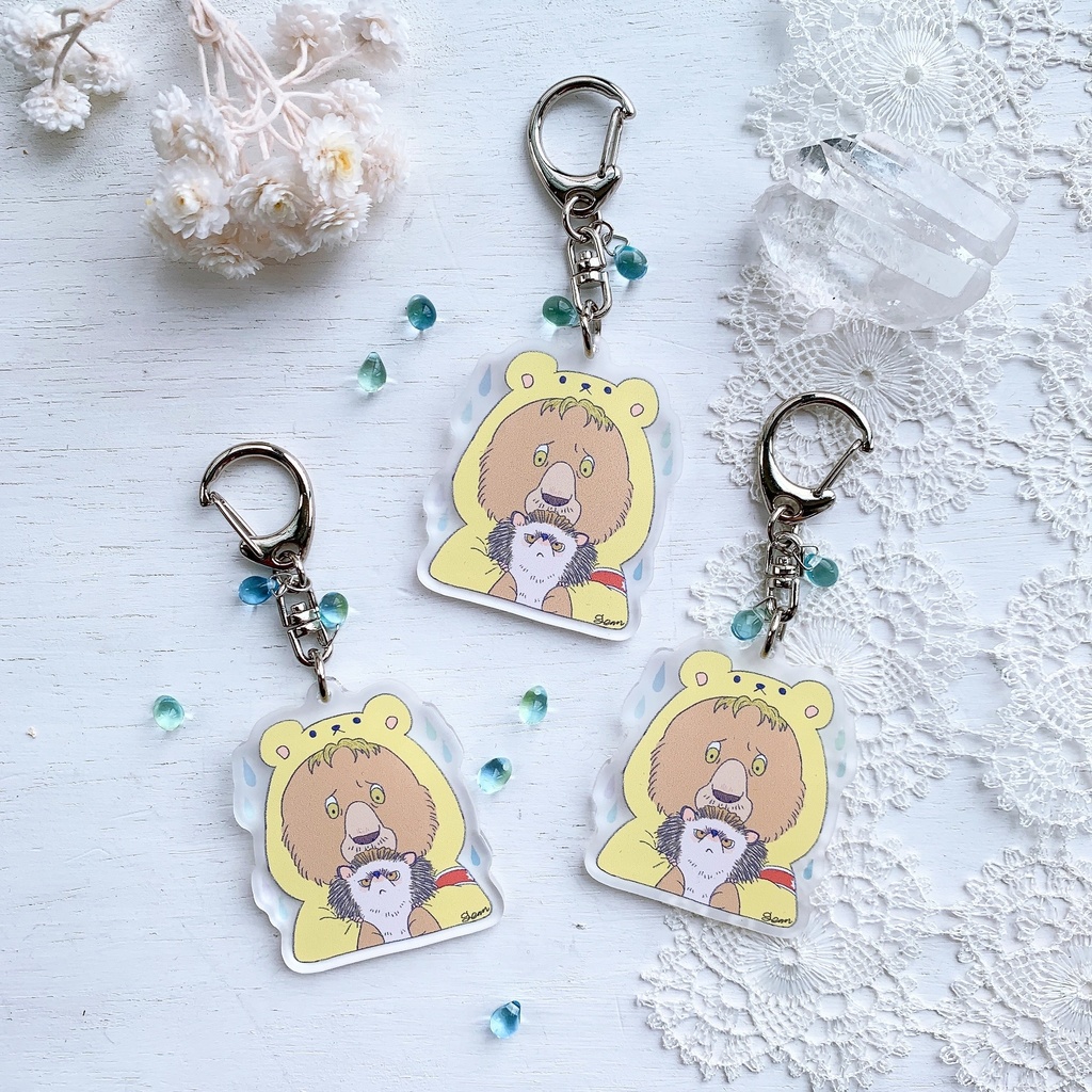 ハリネズミのポルとくまのナー アクリルキーホルダー
