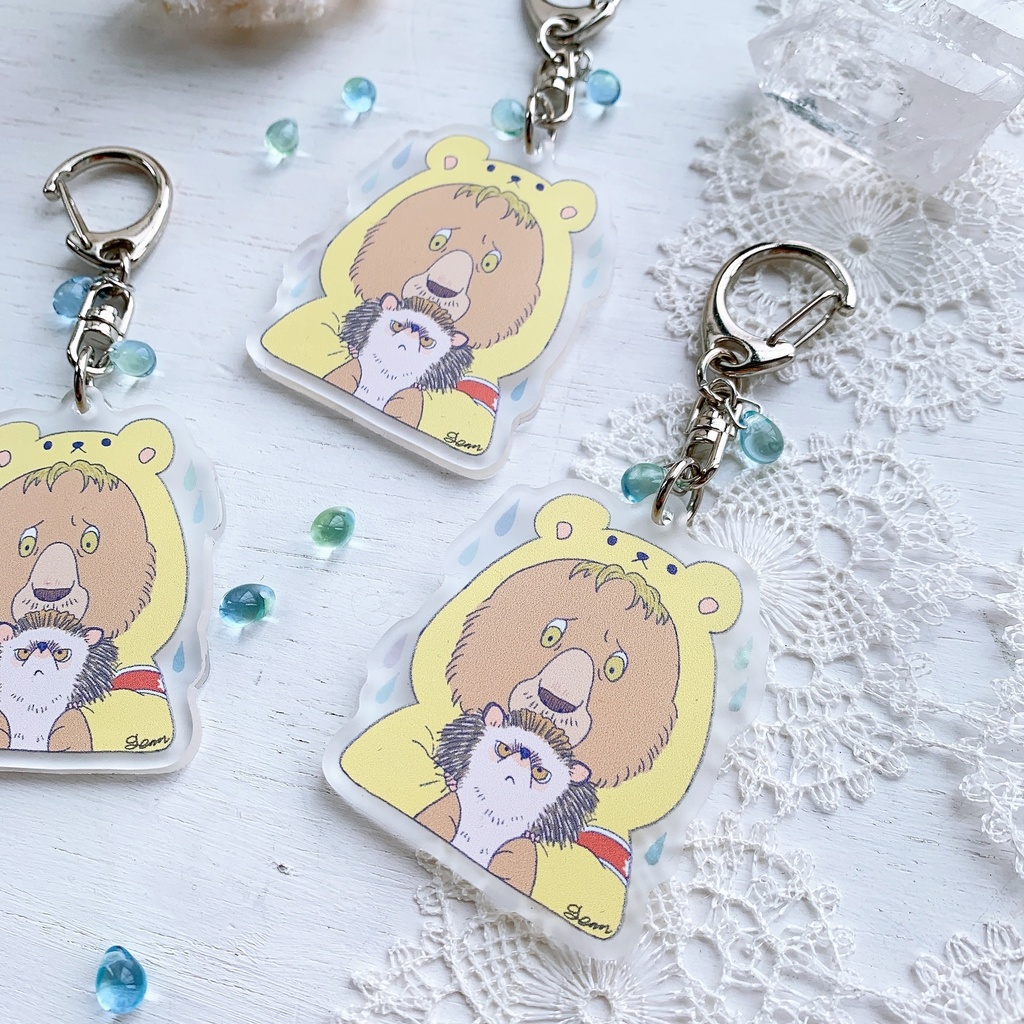 ハリネズミのポルとくまのナー アクリルキーホルダー