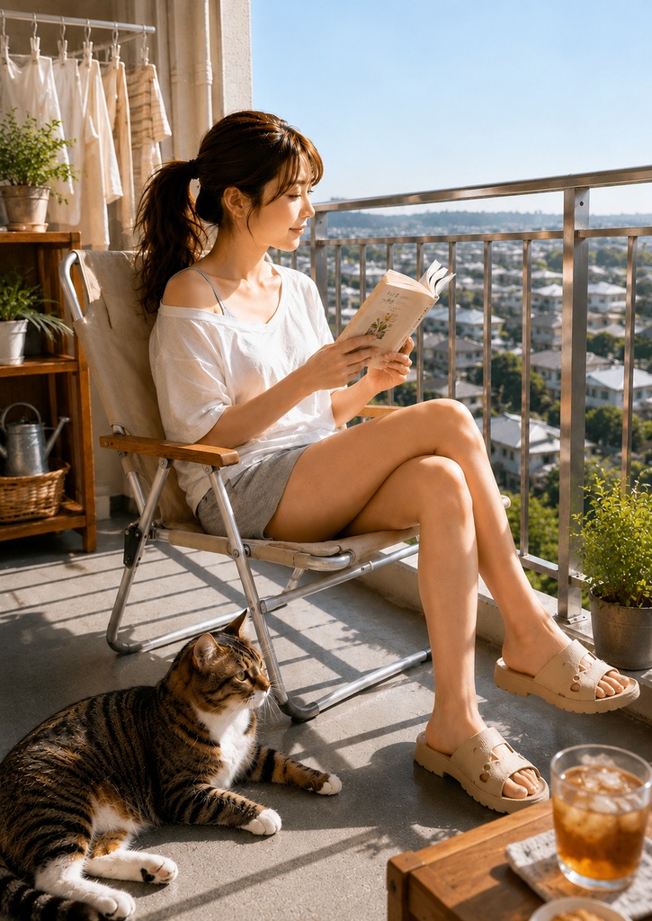 A Quiet Morning with My Cat Uran