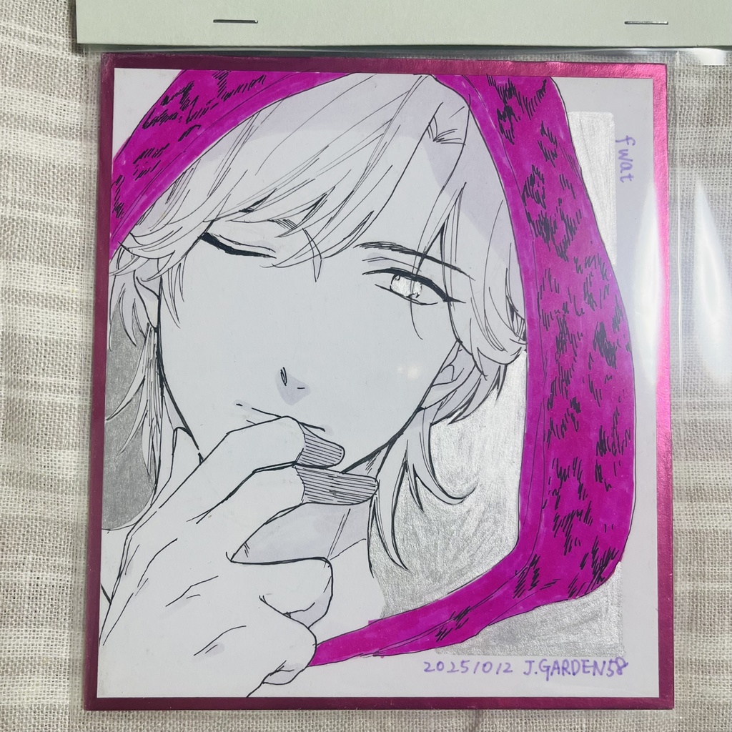 【J庭58】イラスト色紙(アナログ)