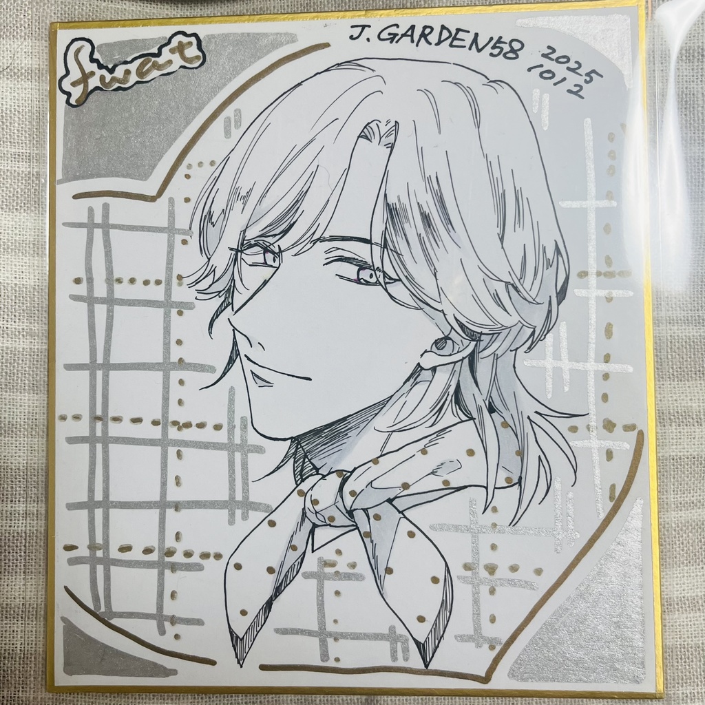 【J庭58】イラスト色紙(アナログ)