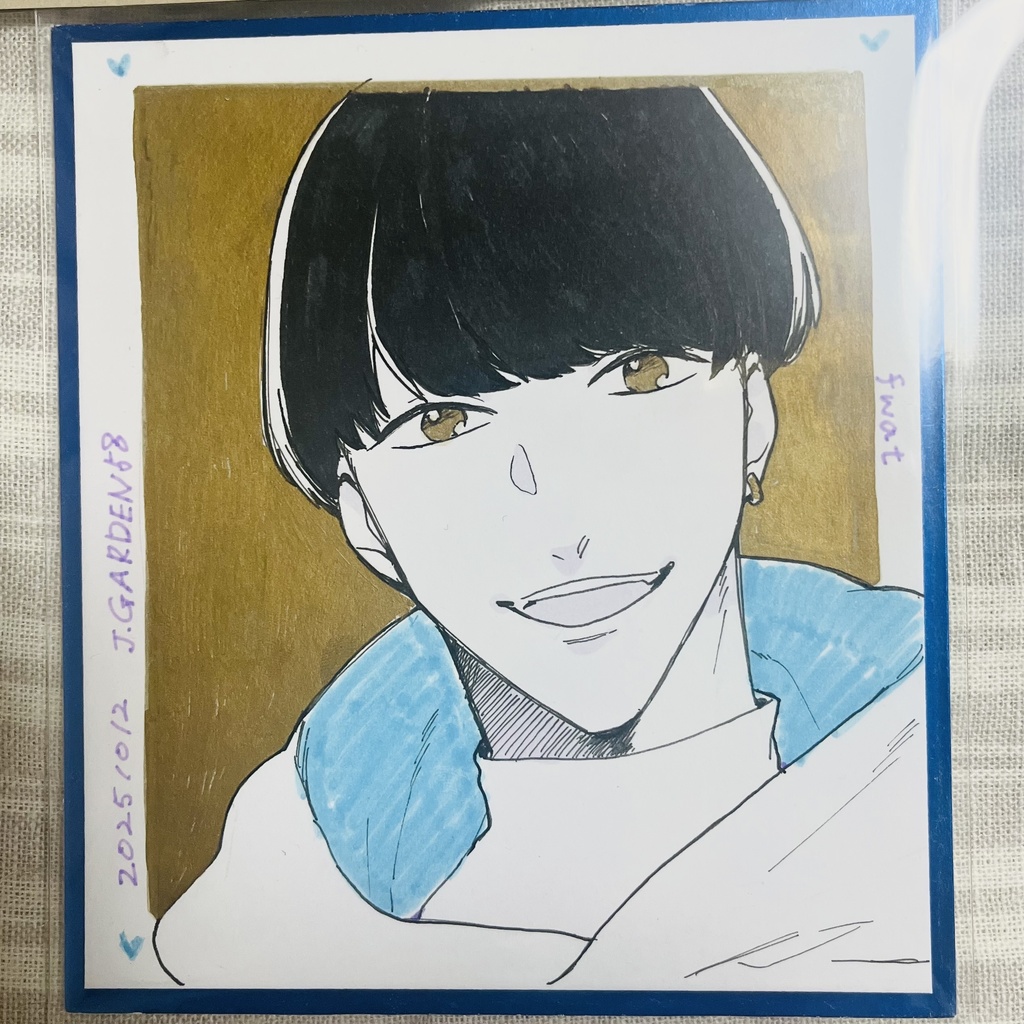 【J庭58】イラスト色紙(アナログ)