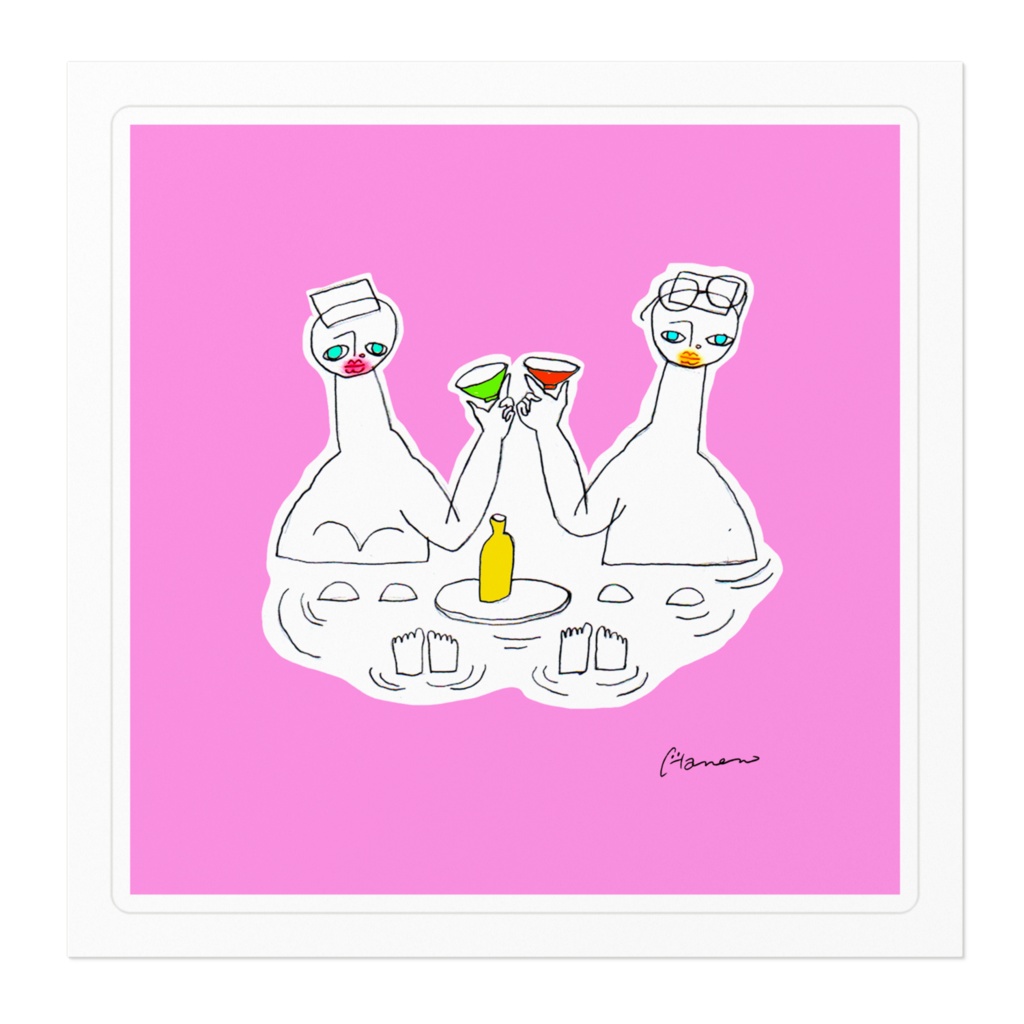 おんせんかんぱい ステッカー