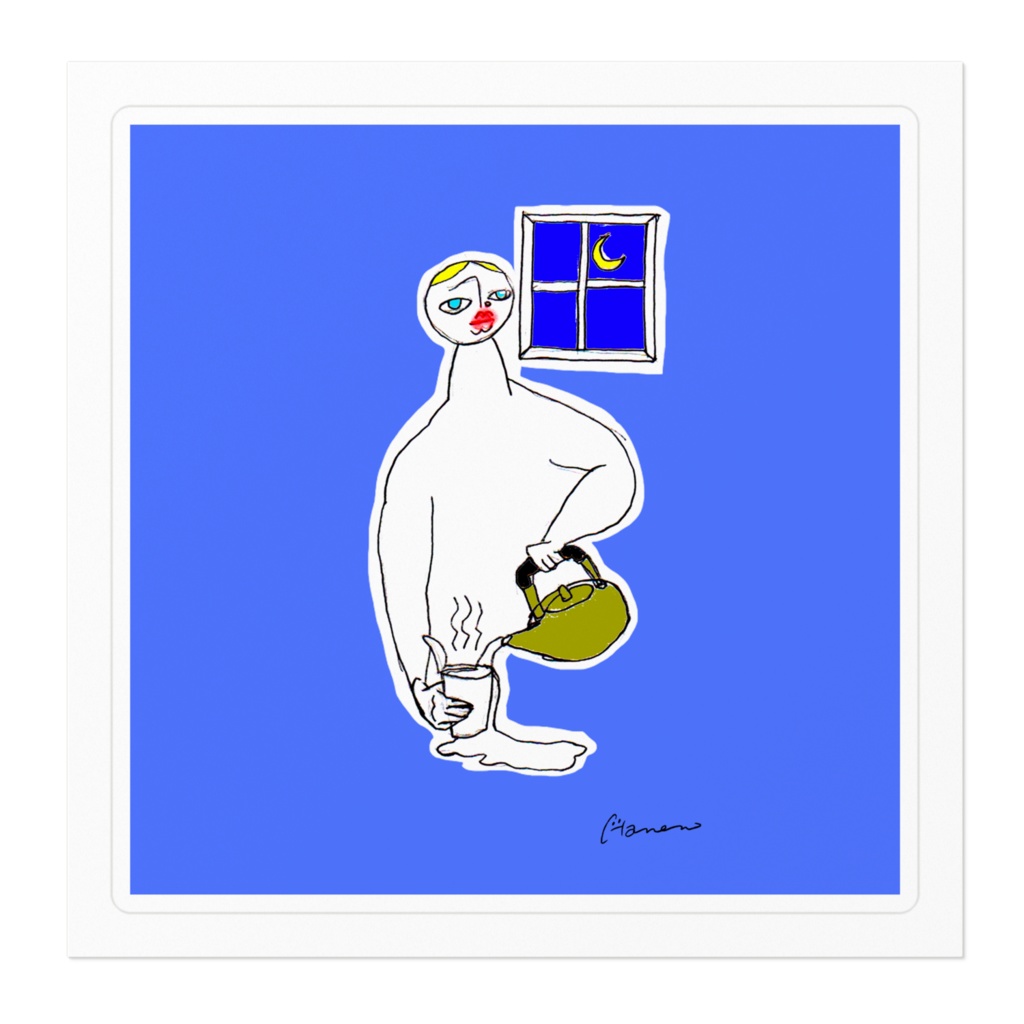 つきがきれいですね ステッカー