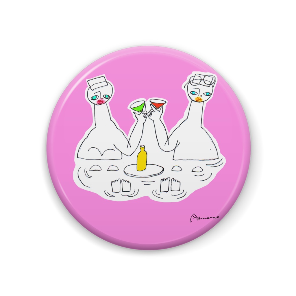 おんせんかんぱい 缶バッジ