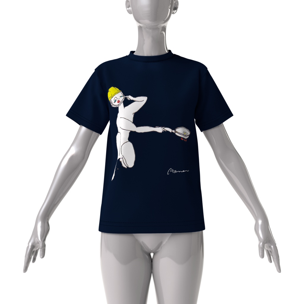 めだまやきやく ブラックビッグシルエットTシャツ