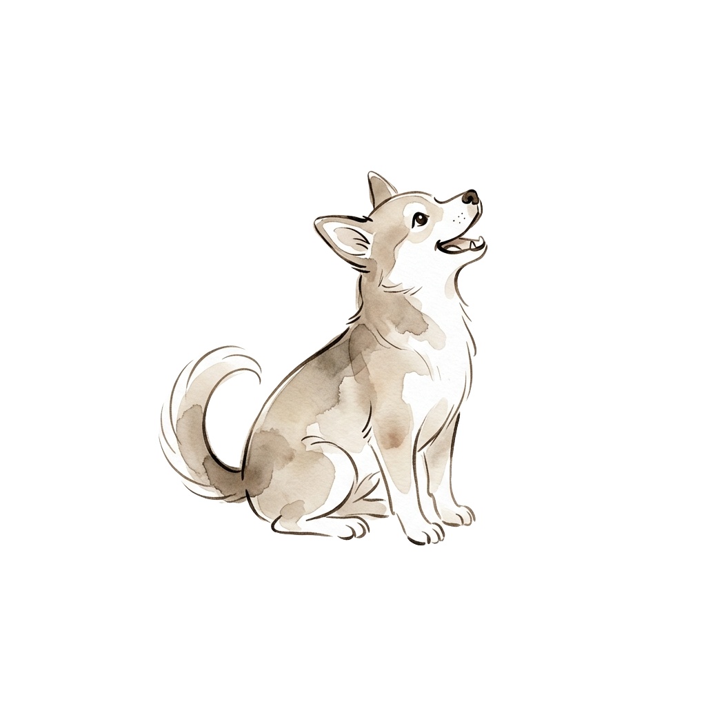 【商用・動画利用OK】水彩タッチの犬イラスト素材【AI生成】