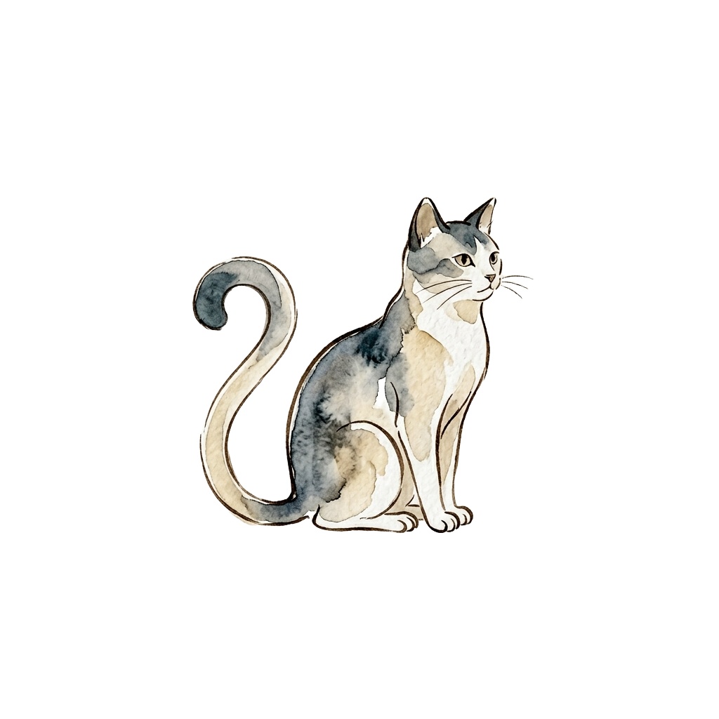 【商用・動画利用OK】水彩タッチの猫イラスト素材【AI生成】