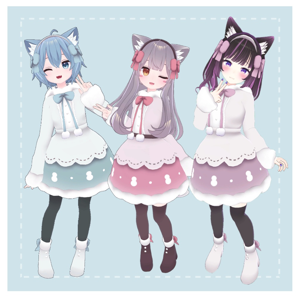 【9アバター対応】ゆきだるまワンピース【PB対応済】