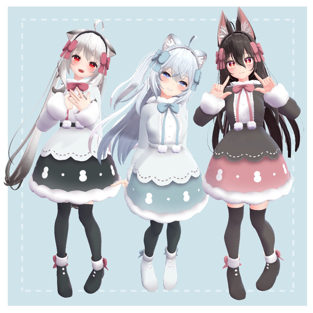 【9アバター対応】ゆきだるまワンピース【PB対応済】