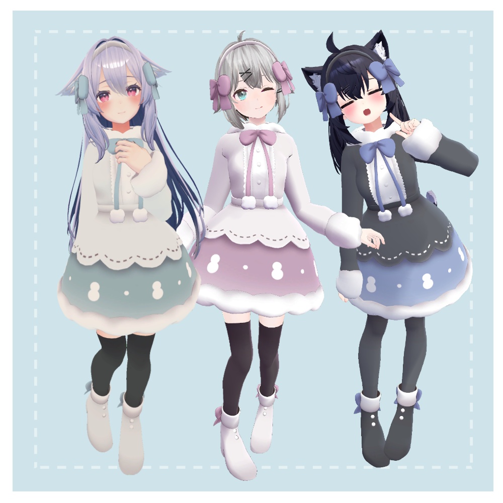 【9アバター対応】ゆきだるまワンピース【PB対応済】