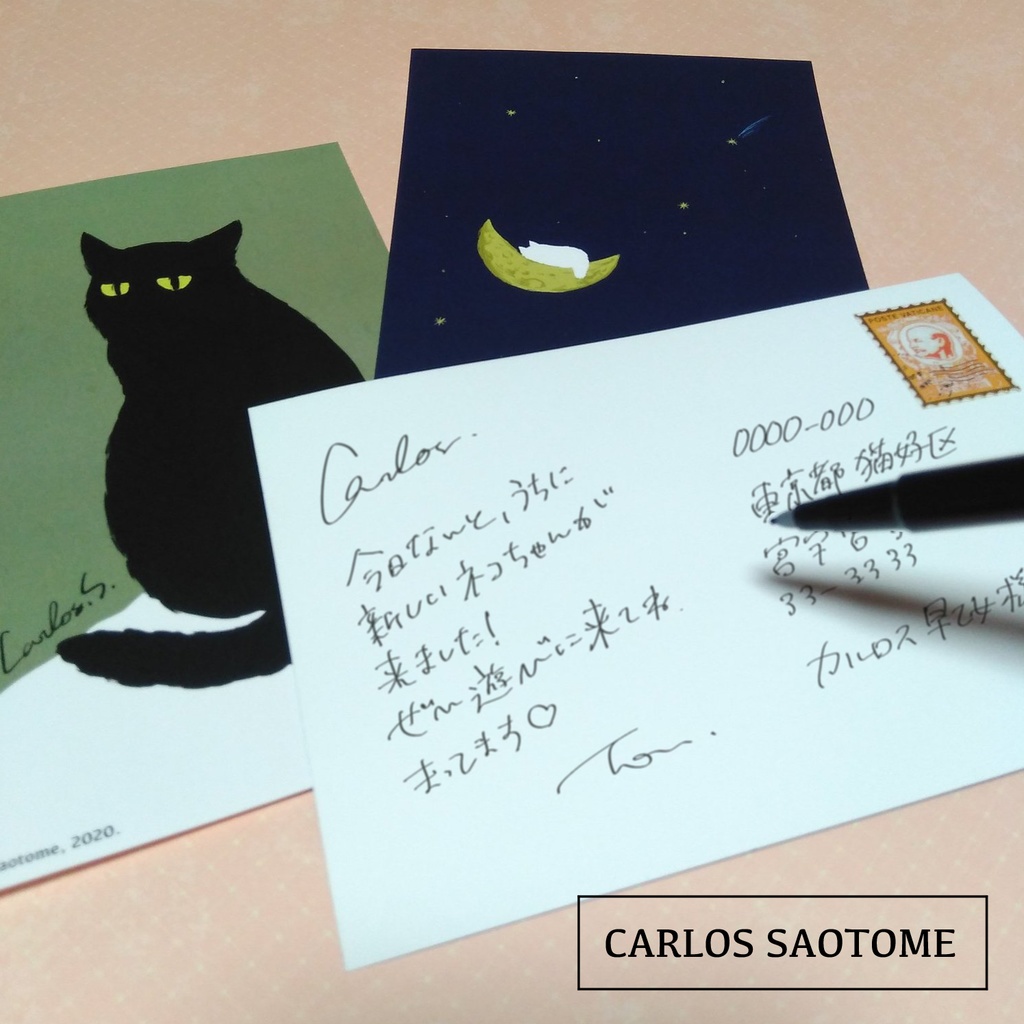 特殊紙ポストカード『ねこ』3種セット