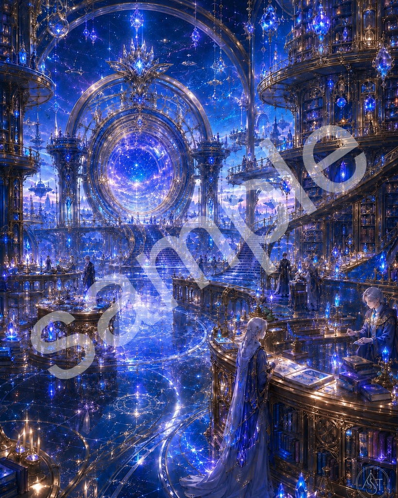 星界図書館 地球支部・中央受付ホール|夜版 3バリエーションセット Star Realm Library – Earth Branch Reception Hall|Night Edition 3 Variations Set