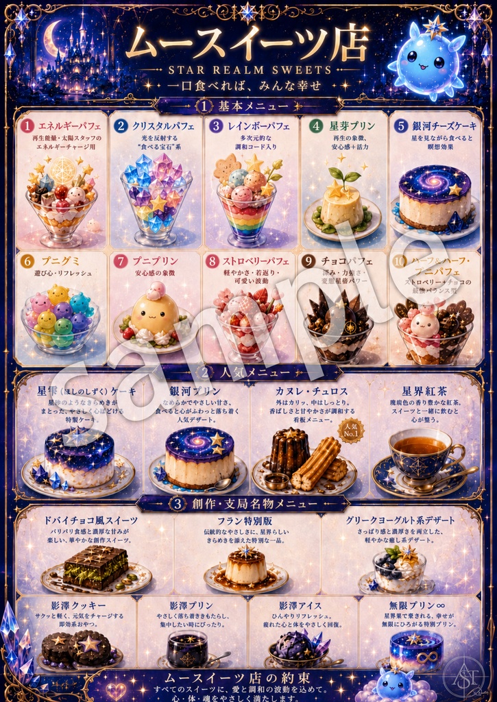 ムースイーツ店|4点ヴィジュアルセット Mu Sweets Shop|4 Visual Set
