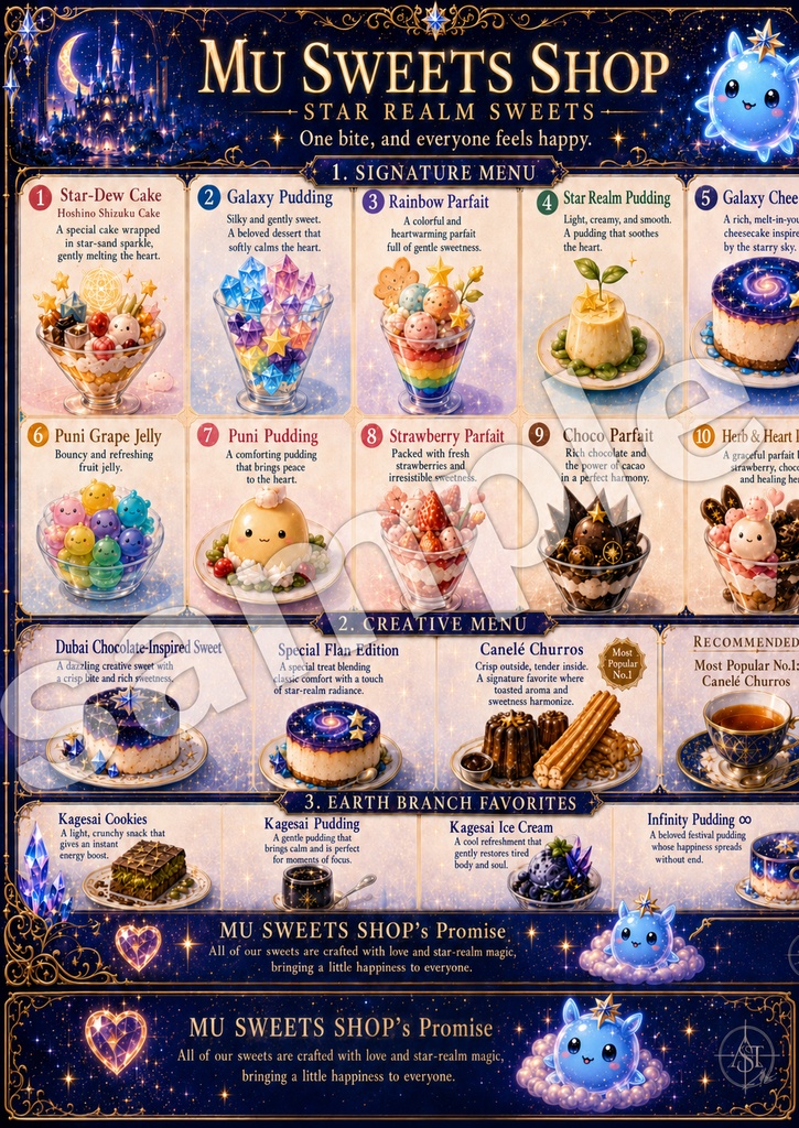 ムースイーツ店|4点ヴィジュアルセット Mu Sweets Shop|4 Visual Set
