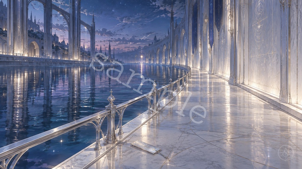 **星界図書館・中央聖書庫   《遠灯回廊》**  **The Corridor of Distant Light   — Central Sacred Archive, Celestial Library —**