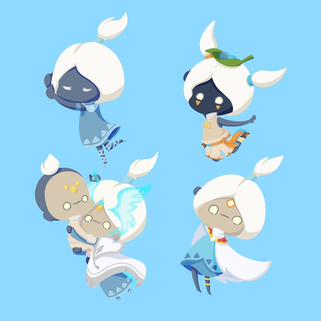 【繋がるアクキー】玉ねぎヘア精霊セット