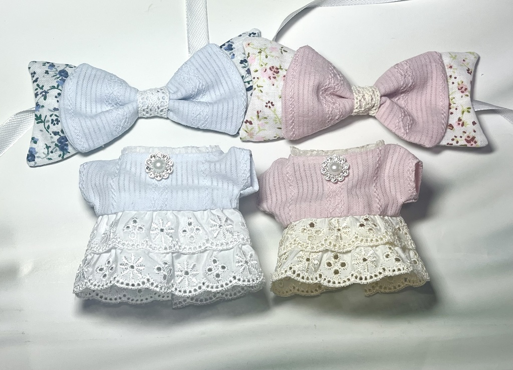 レースワンピース(リボンセット)14cmぬい服