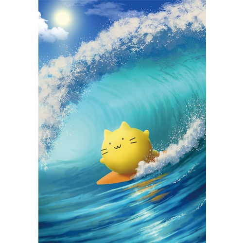 にゃんぷっぷーポストカード(波乗り)