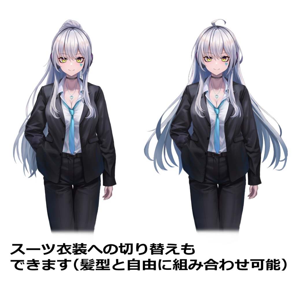 【汎用モデル】白髪の女の子 Live2D/VTubeStudio