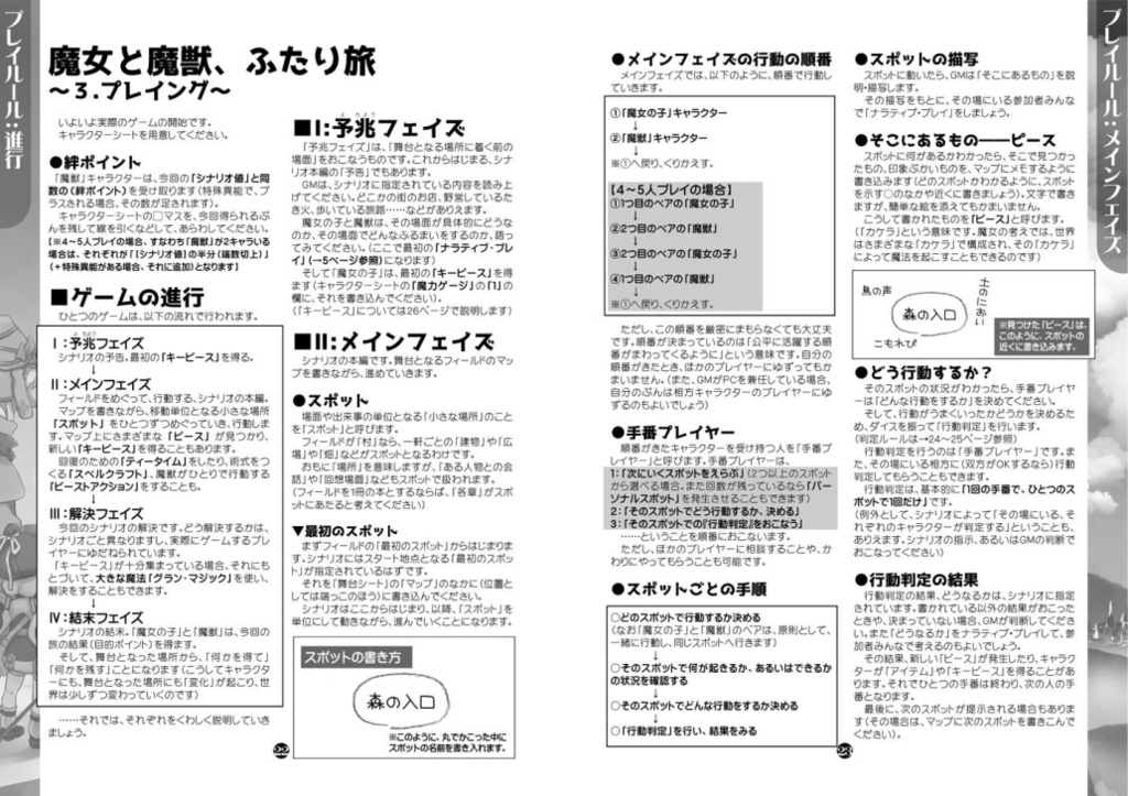 (紙冊子版)旅と魔法のナラティブRPG 魔女と獣とふたり旅